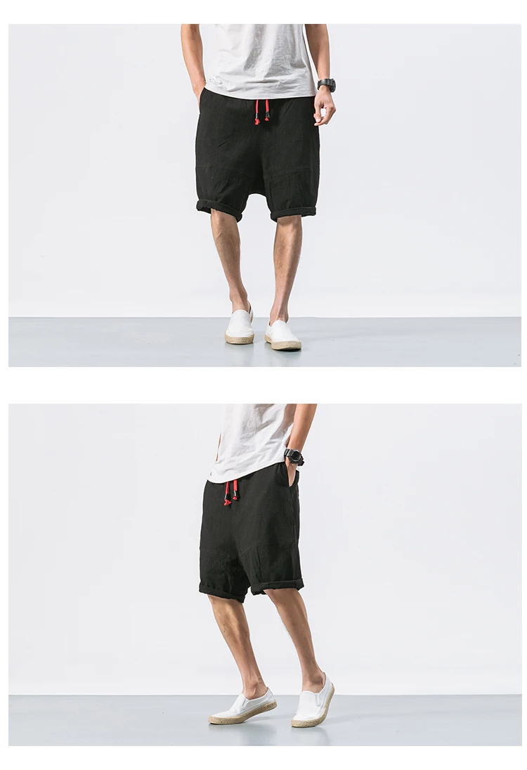 2018 новые льняные шорты Для мужчин модные Повседневное летние мужские шорты Для мужчин s свободные шорты одноцветное Цвет плюс Размеры M-5XL 3