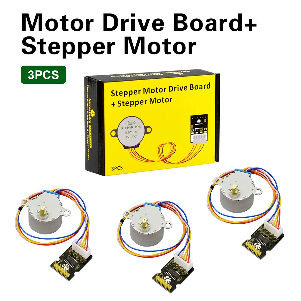 

Free shipping!3 PCS (Keyestudio 5V Stepper Motor 28BYJ-48+ULN2003 Driver board) for Arduino