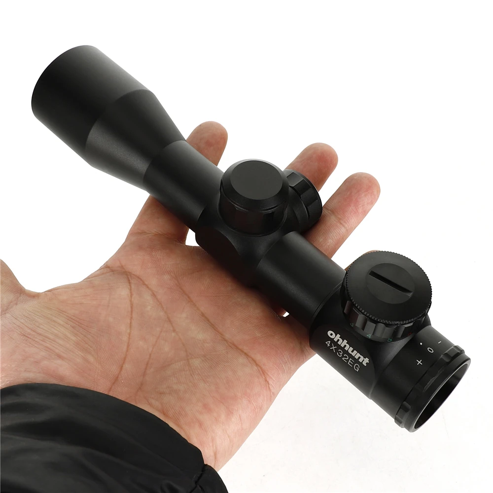 ohhunt 4x32EG 1 inch Compact Hunting Rifle Scope Tactical Optical Sight Red Green Illuminated Rangefinder Reticle Riflescope (13)