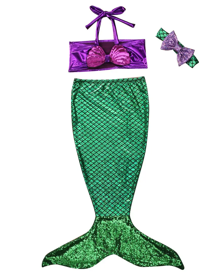 

3Pcs Kid Girls Bikini Set Mermaid Tail Girls Swimwear Summer Chidren Girls Swimsuit Swimming Costume
