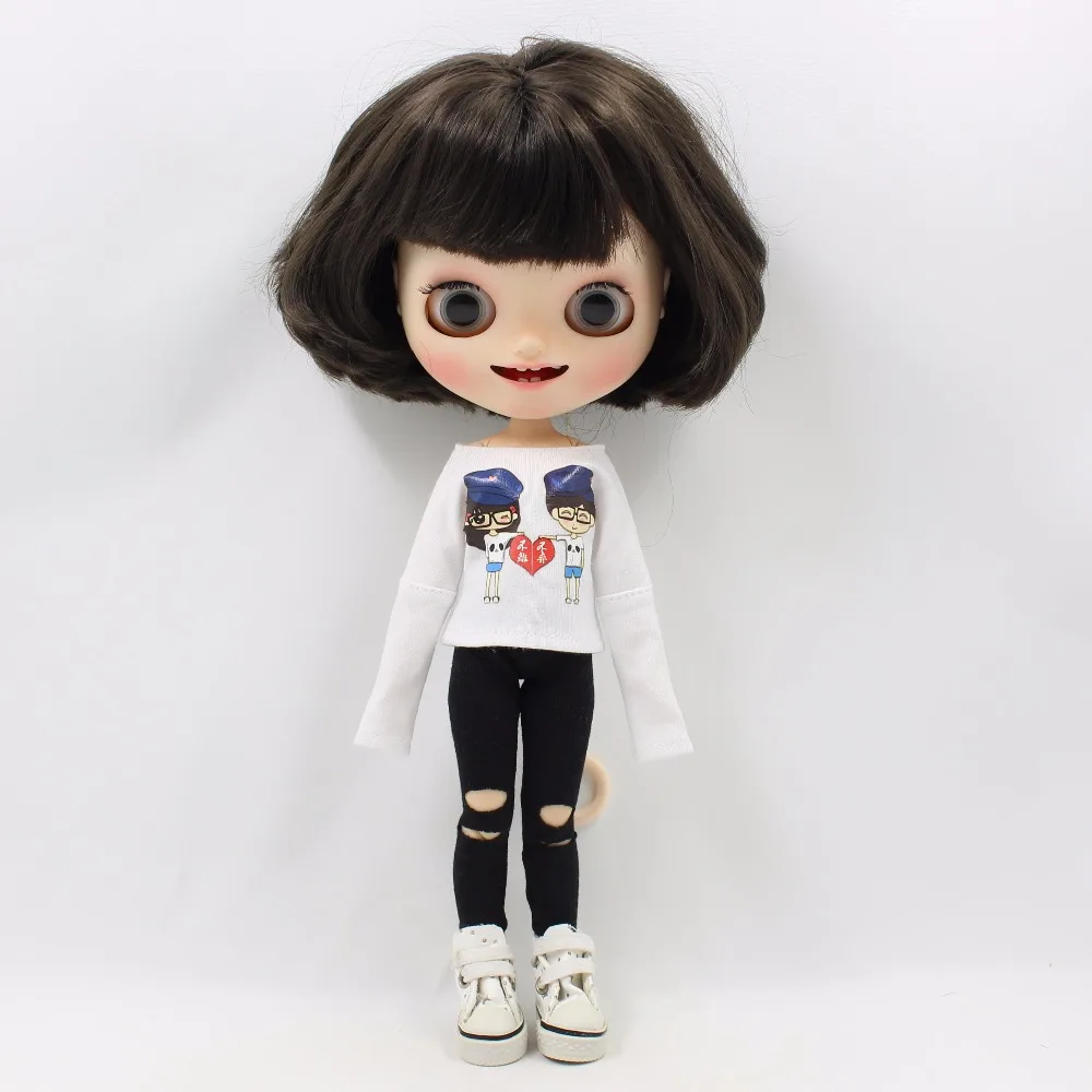 Neo Blythe Doll White Shirt with Black Pants 4