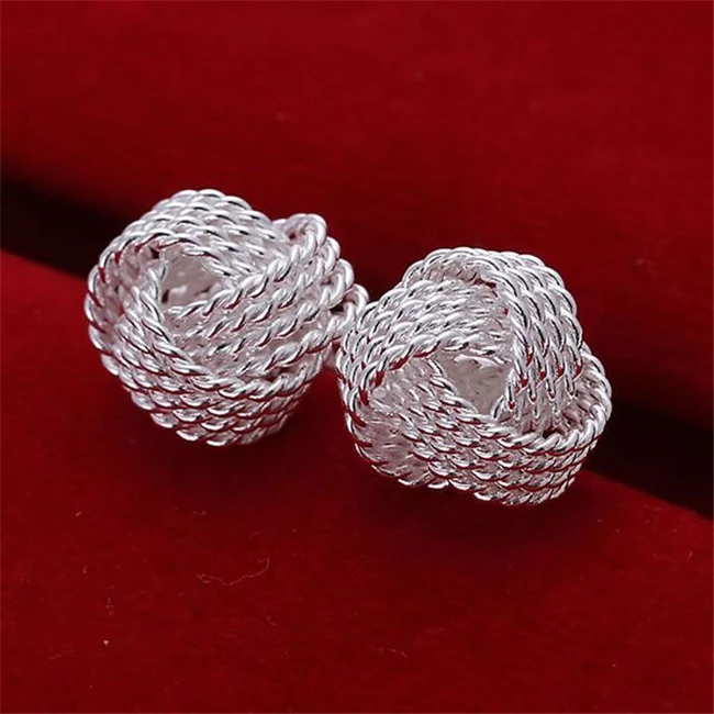 

ESE013 Wholesale silver plated earrings , Factory price 925 stamped fashion jewelry Tennis Earrings E013 /agkaixra
