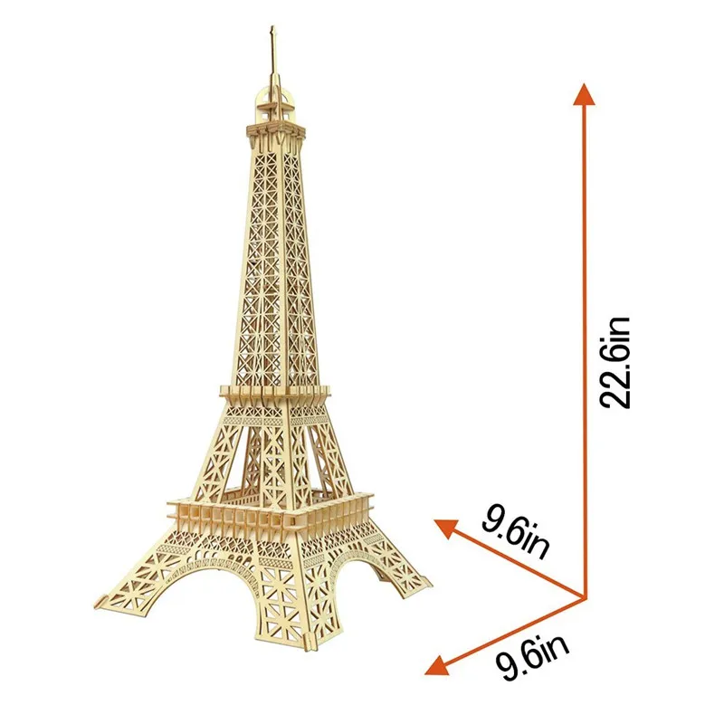 3D Эйфелева башня деревянные пазлы лазерная гравировка безопасная сборка конструктор Модель комплект Детские игрушки для детей подростков взрослых DIY игры