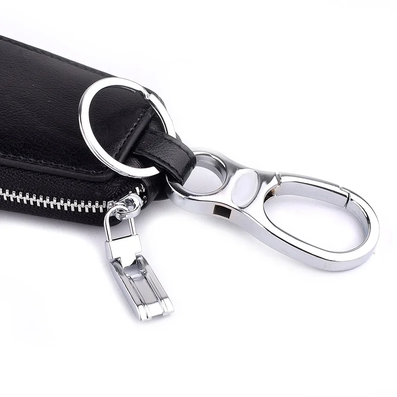 WINLIGTURE Genuine Leather Car Key Holder Bag Wallet Men Keychain Key Ring Case Women Keychain Pouch 588