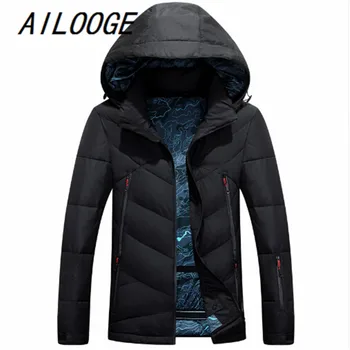 

AILOOGE 2017 New Winter duck down jacket men Thicken Soft warm hooded waterproof Multifunction waterproof outwear Snow
