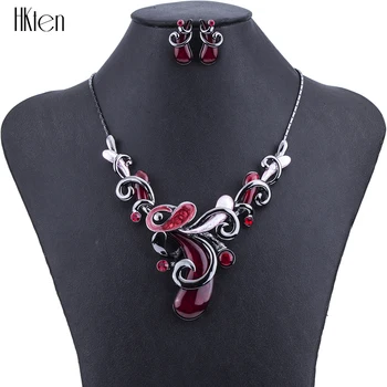 

MS1504326 Fashion Jewelry Sets Hight Quality 5 Colors Necklace Sets For Women Jewelry Resin Unique leaf Design Gifts