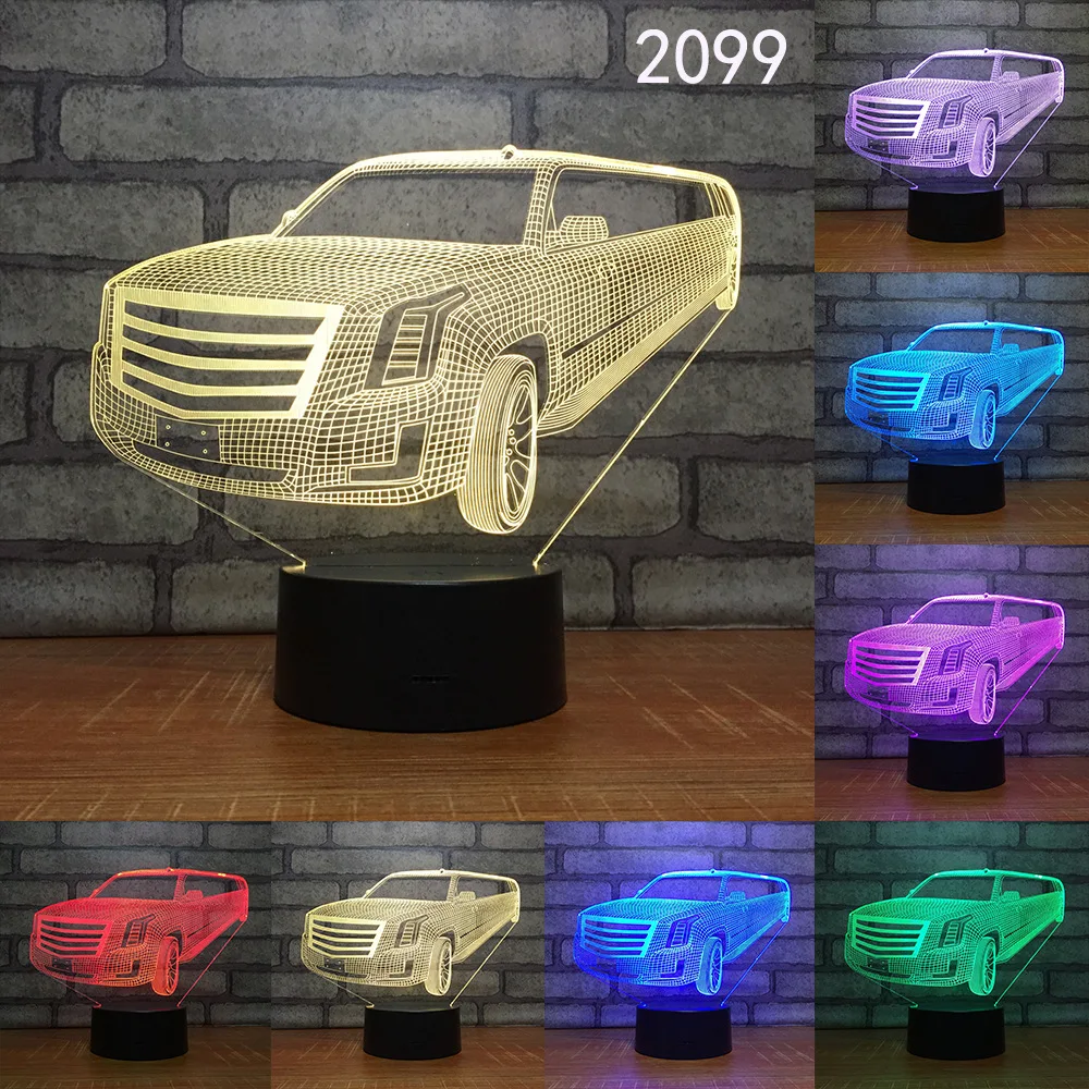СВЕТОДИОДНЫЙ Автомобильный 3D ночник с градиентом Jeep Truck Sports USB прикроватная