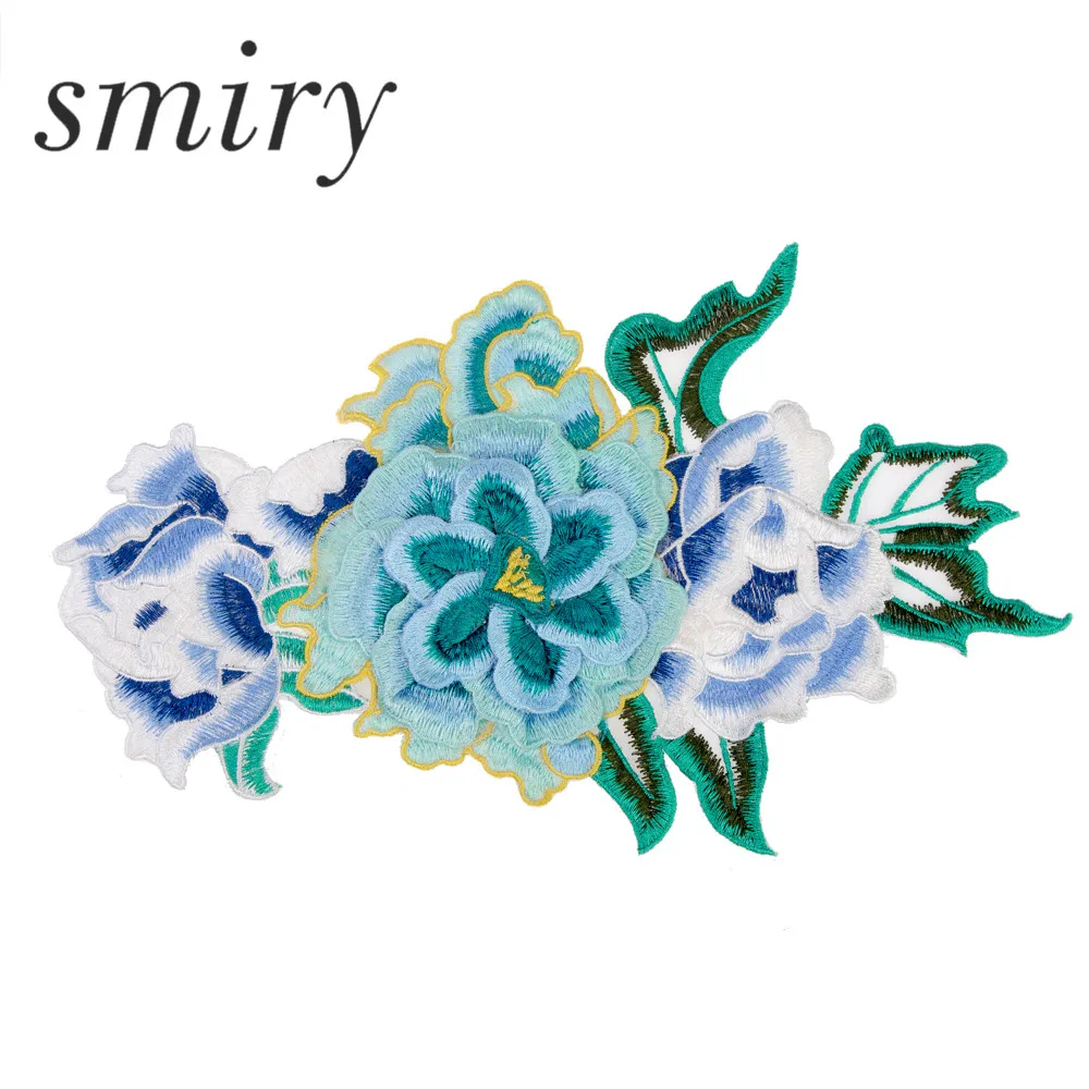 Smiry 100 Polyester Blue Flower Floral Lace Collar Fabric Trim DIY