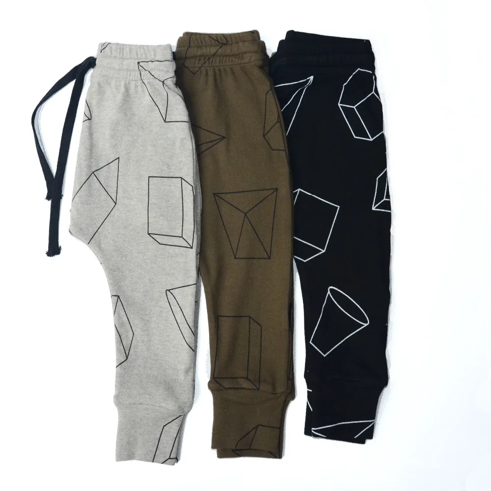 

Boys Pants Children Harem Pants Geometric Print Baby Girls Trousers Kids Toddler Cotton Clothing 2018 nununu styles