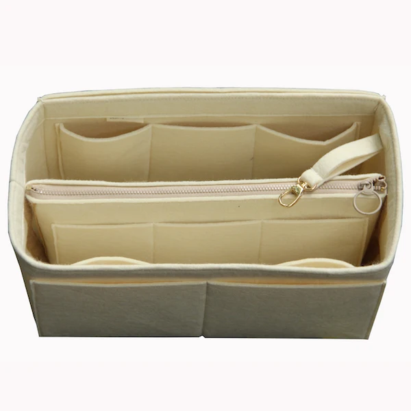 Beige Для Kell(y 25,28, 32,35) Основной стиль сумка и кошелек Органайзер ж/съемный Pocket-3MM на молнии Премиум фетр(ручная работа/20 цветов - Цвет: Beige