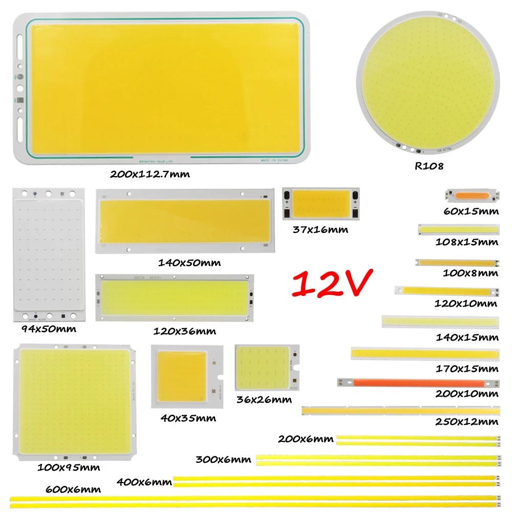 New year big promotion MIX DC 12V 2w-200w led cob strip lamp light emitting diode colorful cob for car bulb cob led strip chip цена New year big promotion MIX DC 12V 2w-200w led cob strip lamp light emitting diode colorful cob for car bulb cob led strip chip цены онлайн