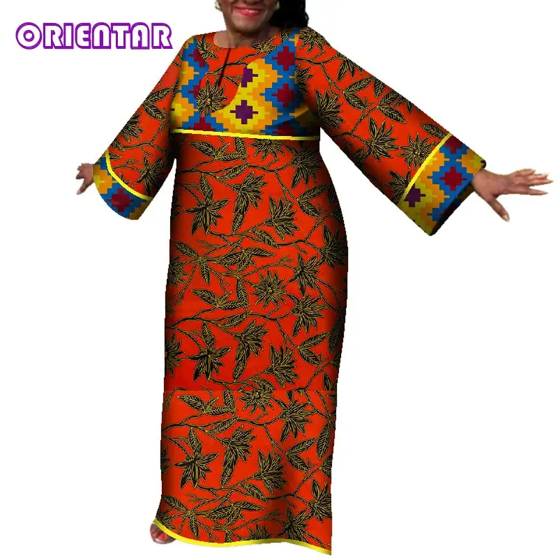 Традиционные африканские платья для Для женщин длинные осеннее платье макси Повседневное из хлопка с принтом женская одежда Private на заказ;