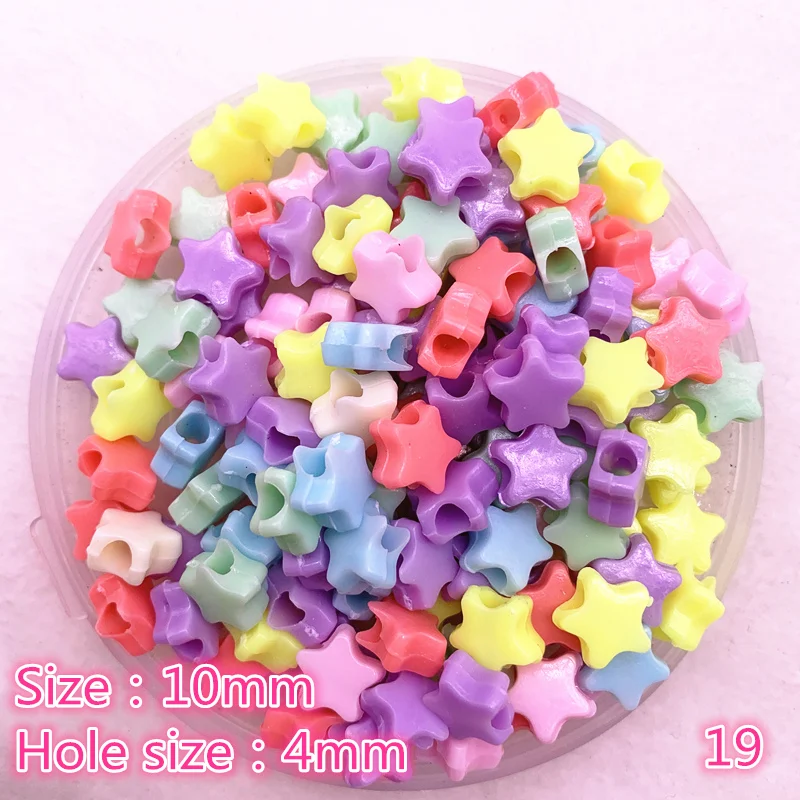 Acrylic Bracelets Hole-Beads Necklace Jewelry-Making Handmade DIY Large Children Multicolour