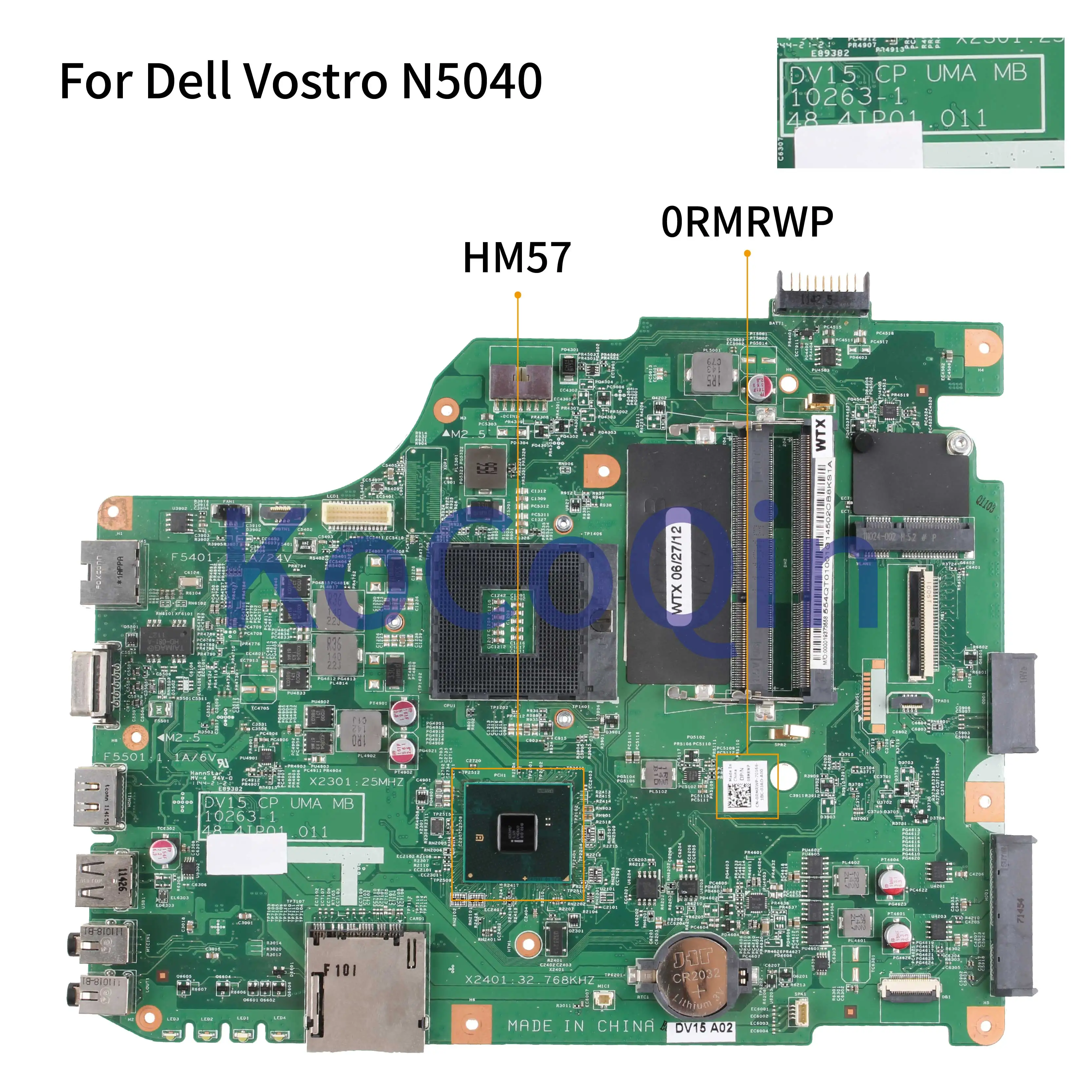 Kocoqin материнская плата для ноутбука Dell Vostro 1540 V1540 15R N5040 HM57 материнская плата 0 rmrwp CN-0RMRWP 10263-1 48.4IP01.011