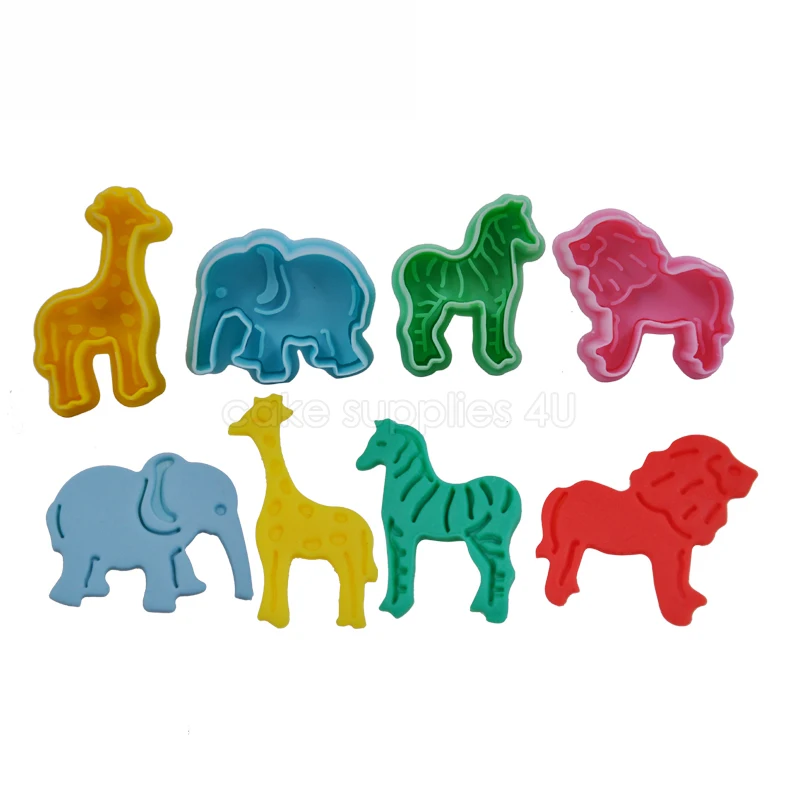 New Christmas Animals shaped plunger cookie cutter plastic cookie children love cupcake DIY