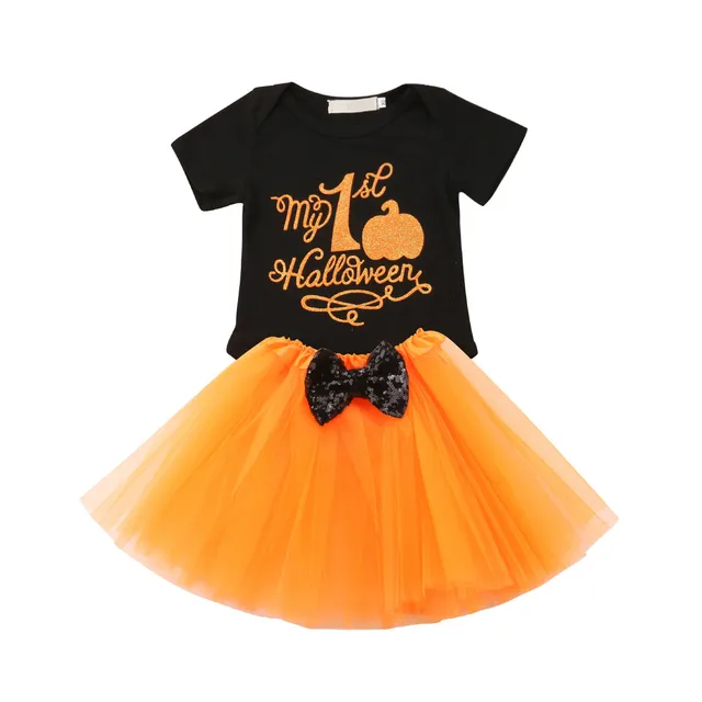 my 1st halloween 2018 newborn toddler baby girl clothes set pumpkin romper tutu skirts girls princess