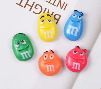 

Kawaii Flat Back Resin M Beans Lovely Candy diy Cabochons Scrapbook Embellishment Phone Craft Decoration Parts wholesale