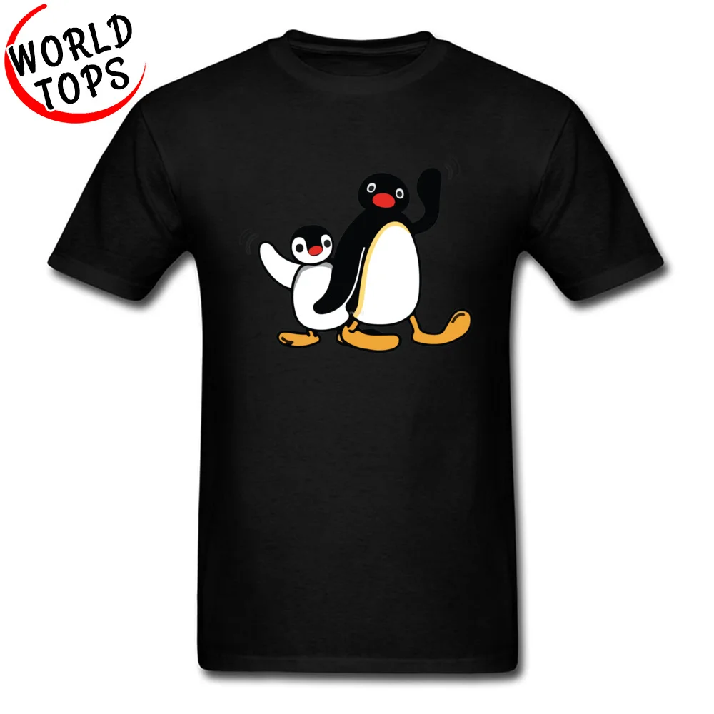 Pingu Pinga Пингвины Мультфильм Графический футболки хлопок мужская домашняя кофта с круглым горлом Топы футболка мальчик мужские повседневные футболки Забавные топы футболки
