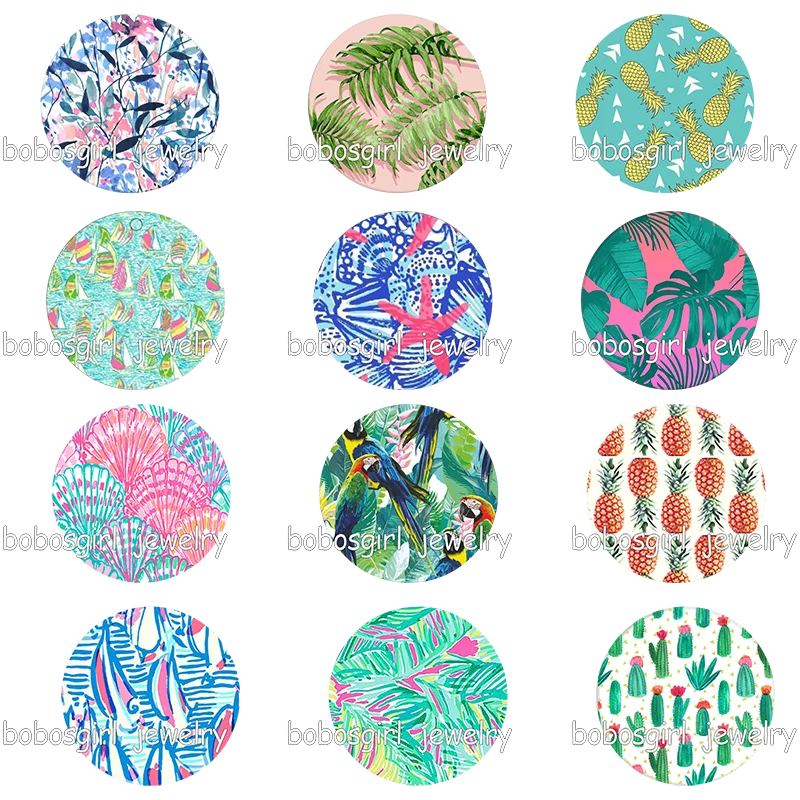 

pineapple beach Bohemia glass snap button photo print Phone Holder GS9950