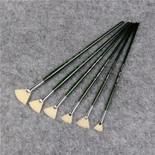 6 шт./компл., тонкой ручной свинья грива в форме веера для рисования художника кисти для живописи маслом художественные для поставки малярная кисть