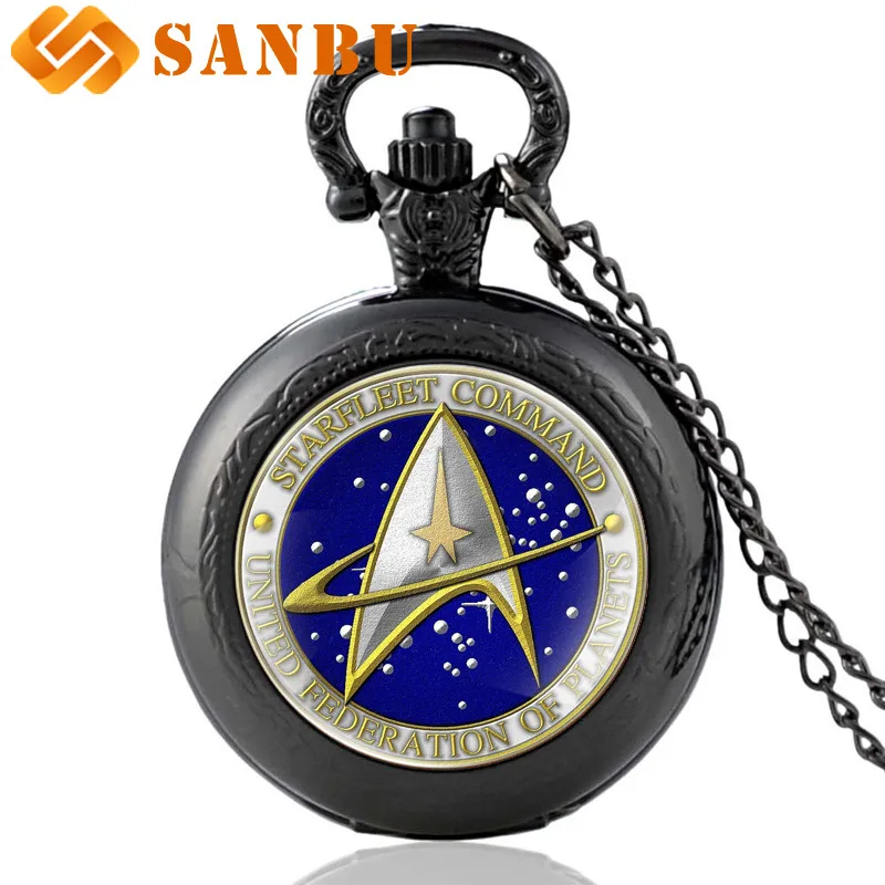 

Retro Fashion Star Trek Quartz Pocket Watch Vintage Men Women Starfleet Command Pendant Necklace Gift