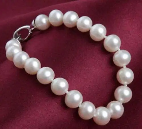 

FREE SHIPPING HOT sell new Style >>>>Natura 9-10mm White Akoya Pearl Bracelet 7.5'' AAA