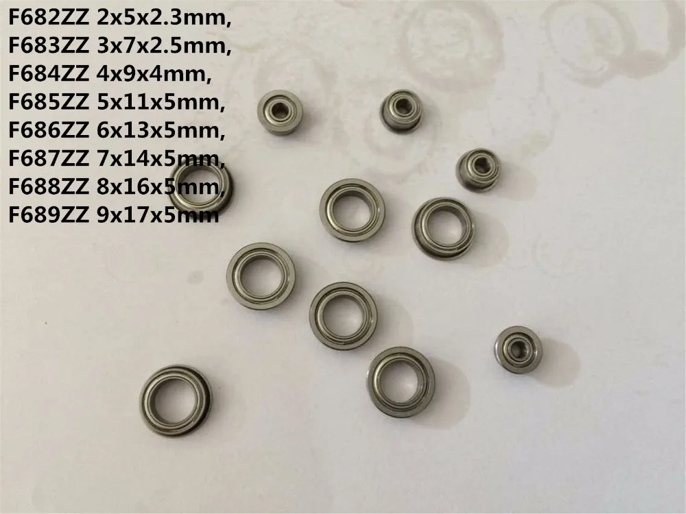 50 шт. f682zz F683ZZ f684zz f685zz F686ZZ F687ZZ f688zz F689ZZ фланец подшипника тонкие стены металлические экранированный фланцевый Подшипники