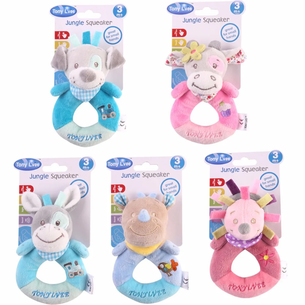 Newborn Baby Toys 0-12 Months Cartoon Animal Owl/Elephant Baby Boy Girl Rattles Hand Bell Sound Infant Toddler Plush Toys