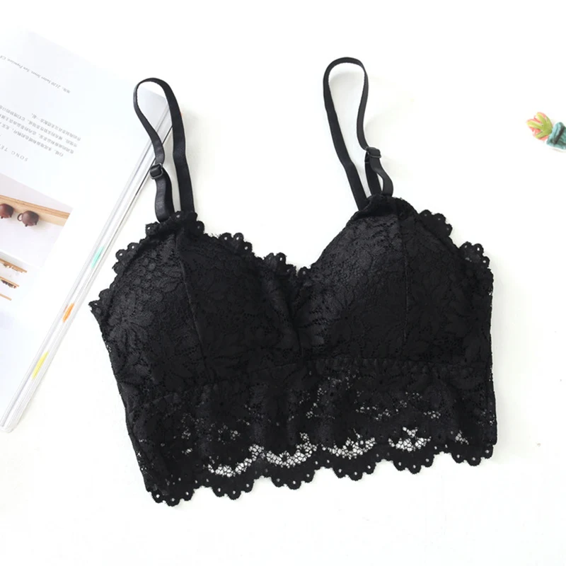 Sexy Lace Bralette Tube Tops Bandeau Summer Women Lace Bra Tanks Crop Tops Bandeau Girl Vest Underwear