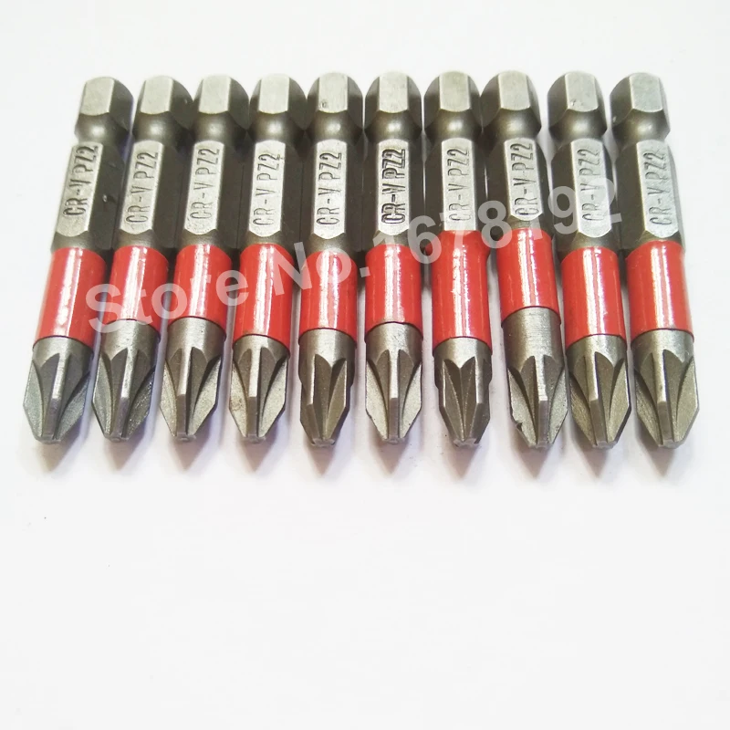 

Free shipping New 10pc Hex Shank Magnetic Anti Slip Phillips PZ2 Electric Screwdriver Bit Set Length 50mm Power Tool Accessories