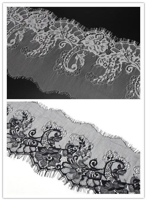 

ywzatgits 3yards/lot 18cm Width gauze Eyelash lace Ribbon Sewing Applique Lace Trims Tape Wedding Party Decor Craft YR0508