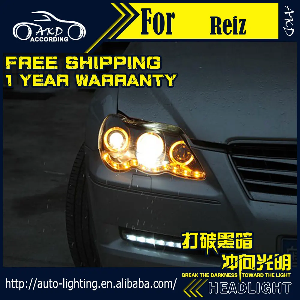

AKD Car Styling Head Lamp for Toyota Reiz Headlight 2006-2009 Mark X LED Headlight DRL H7 D2H Hid Option Angel Eye Bi Xenon Beam