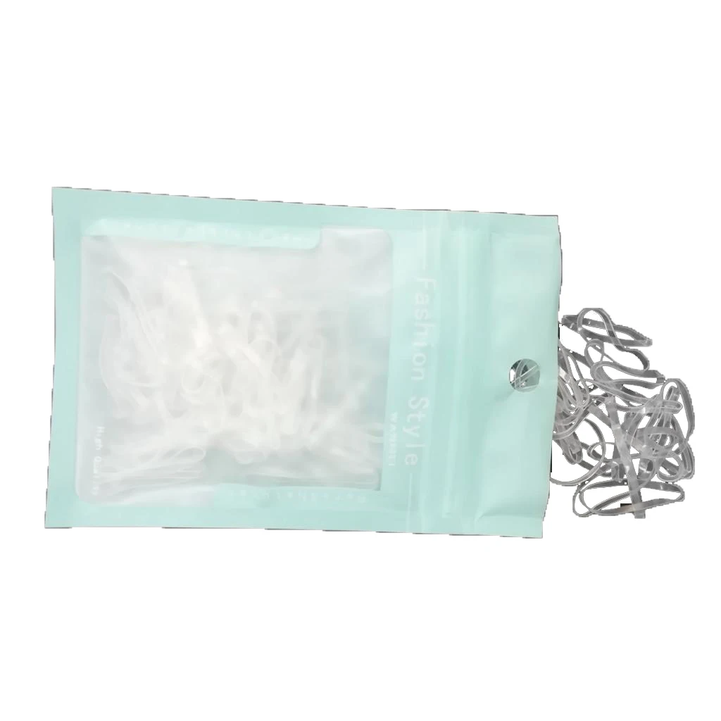 100pcs Fashion Elastic Ponytail Holders Hairband Hair Rubber Rings - Black/White/Multi-color Optional