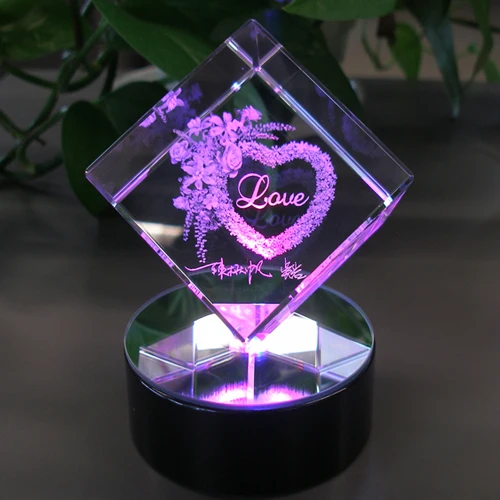 fuji levon custom engraving crystal cube girls birthday gift ideas
