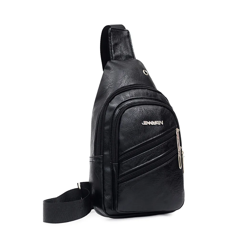 Мужская сумка для зарядки, уличная дорожная сумка, модная многофункциональная повседневная спортивная сумка через плечо - Цвет: Black