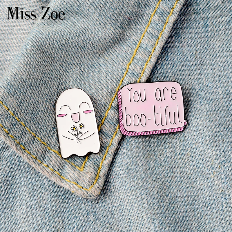 Эмалированные значки Smile Ghost boo tiful броши с изображением смайликов лацканов