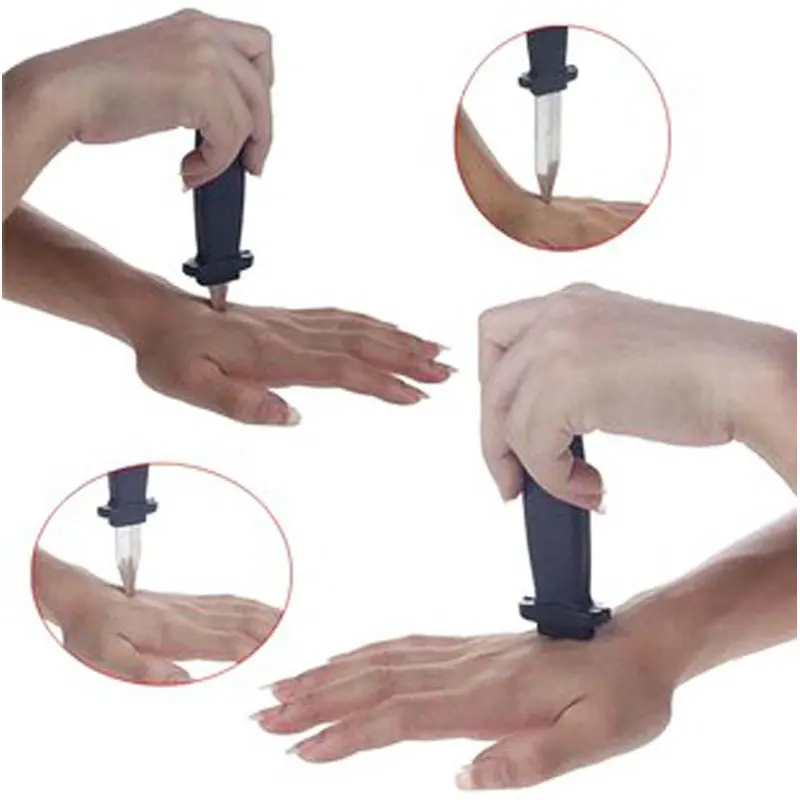

Funny Tricks Toy Retractable Blade Knife Game Halloween Party Prank Hoax Gag Joke Property Fun Scare Crime Comedy Magic #65686