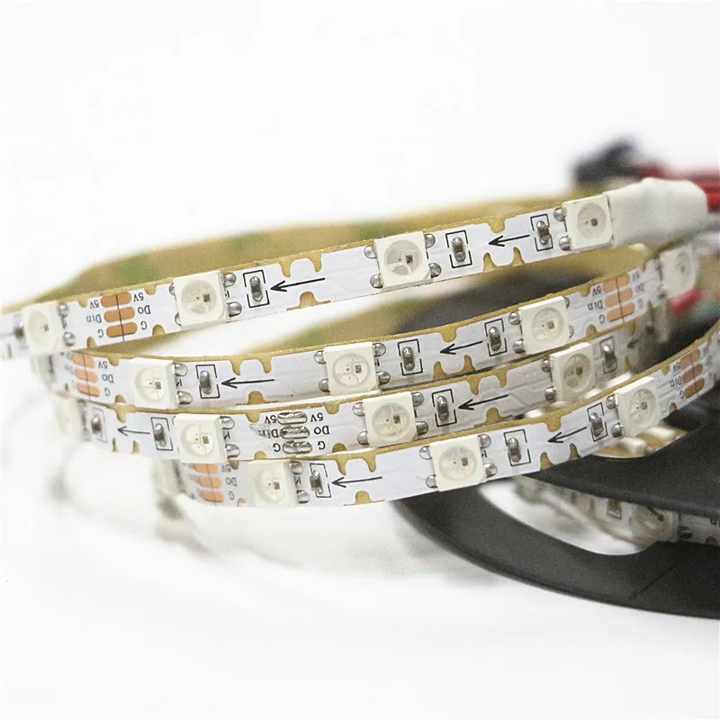 

5mm 8mm PCB S shape type Addressable WS2812B RGB LED pixel strip bendable 48/60 pixels/m Non waterproof 5V full color LED Strip