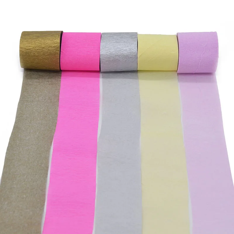 

1Pcs 5cm*10m Crepe Paper Streamers Multicolor Paper Roll DIY Flower Making Birthday/Wedding Party Decoration Baby Shower
