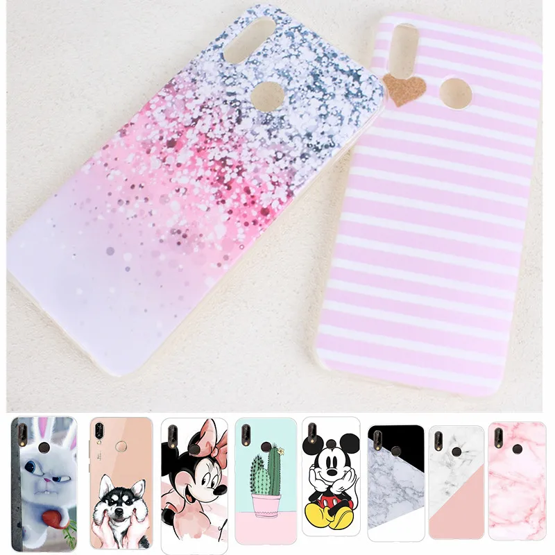 

Cute Animal Minnie Marble Silicon Soft TPU Back Cover on for Huawei P20 Lite P 20 Pro P20Lite P20Pro Capa Luxury Phone Cases