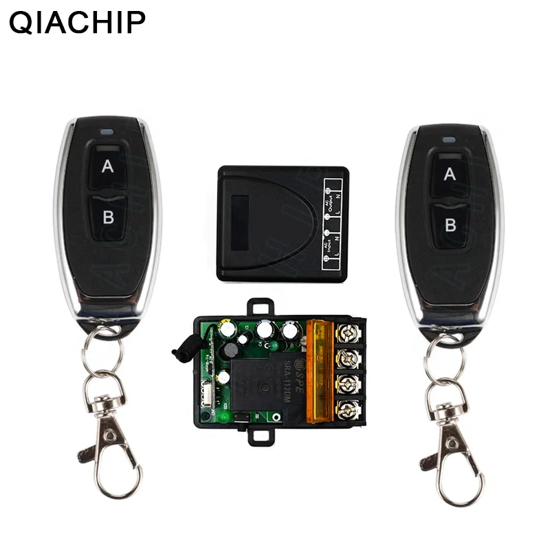 

QIACHIP 433Mhz Universal Wireless RF Remote Control Switch AC 220V 1CH 30A Relay Receiver + 2 CH 433 Mhz Remote For Water Pump