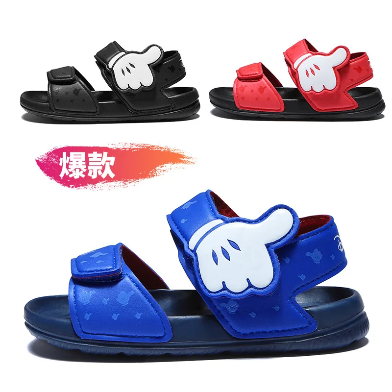 Disney/новые детские сандалии на мягкой подошве для мальчиков и девочек, пляжная обувь с героями мультфильмов «мстители», водонепроницаемая обувь с открытым носком, Размер 23-31