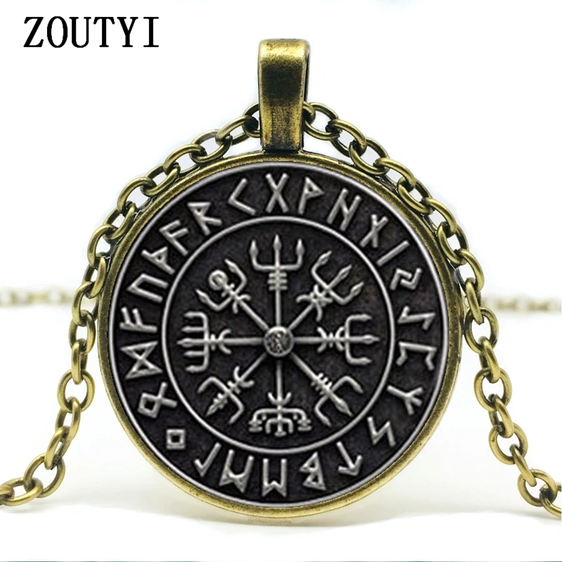 /Vegvisir Viking подвеска с компасом Ювелирное стекло кабошон ожерелье, мужчины и женщины носить ожерелья