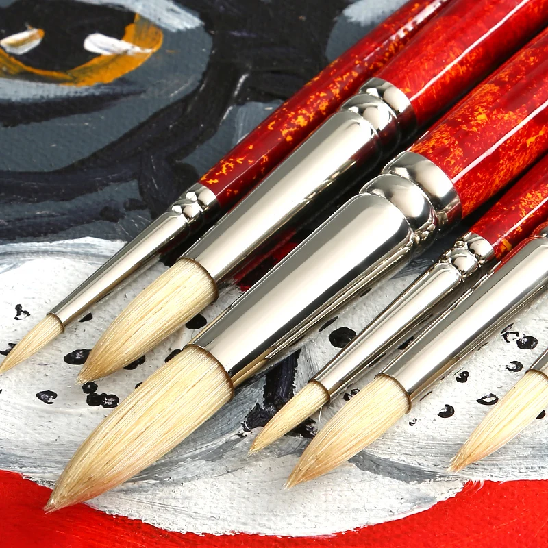 

Bgln 6Pcs/Set Watercolor Paint Brush Set Round Head Super Quality Oil Acrylic Painting Brush For Drawing Art Supplies 711A