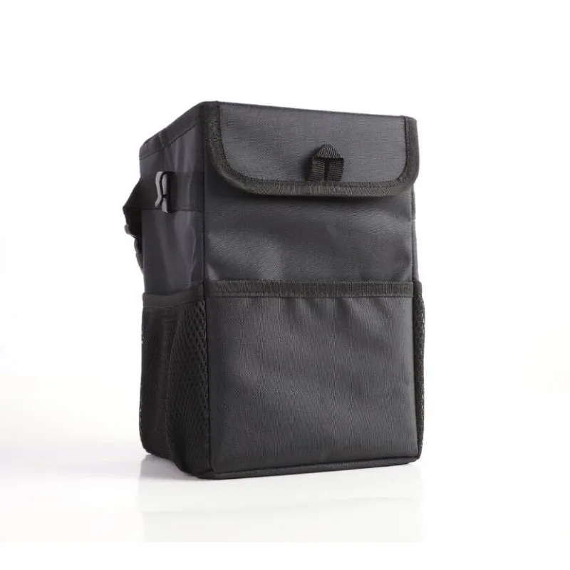 Hanging Oxford Cloth Car Trash Bag Storage Bucket Waterproof Litter Garbage Bag Organizer Capacity Black Dustbin Storage Can 6L