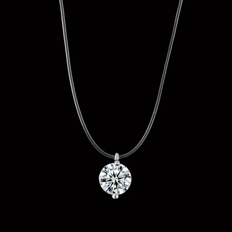 

2019 Choker From Europe And America, Female Clavicle Chain, Invisible Zircon, Mermaid, Tear, Fish Pendant, Simple Neck Chain