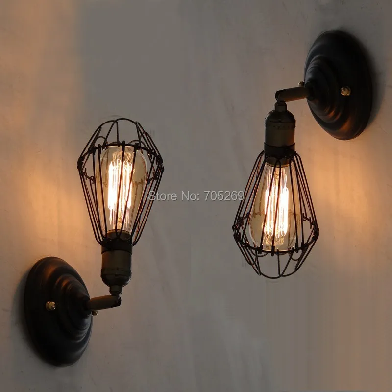 

New Industrial Vintage Loft American Wall Lamps Aisle Vintage Iron Wall Light For Home Decoration Beside Lamp AC110-240V