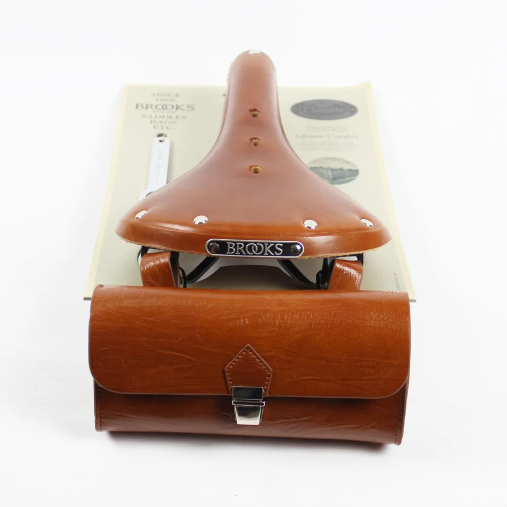 Flash Deal Vintage old bicycle faux saddle genuine leather PU cushion bag brooks bag hangback tool bag BROOKS 20