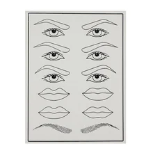 5 шт., тренировка кожи для перманентного макияжа бровей, лайнер, татуировка губ тренировочные шкуры