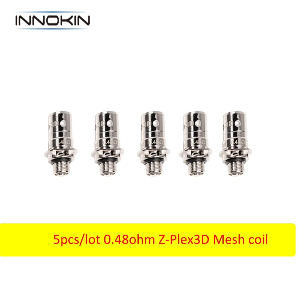 

Newest Original 5Pcs/lot Innokin Z-Plex3D Coil 0.48ohm Replacement coil head Fit for Zlide Tank Cigarette Accessories VS iSub B